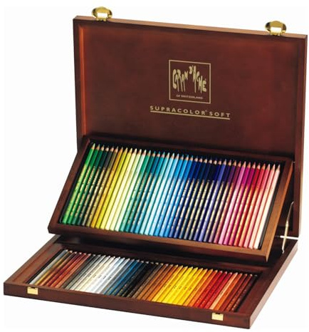 Caran d´Ache 3888.480 Artist Holzkoffer 80 Farben Supracolor Soft