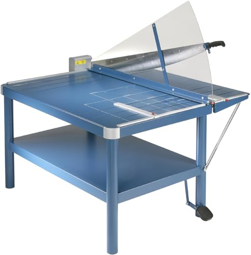 Dahle 585 Hebelschneider Atelier-Schneidemaschine (bis DIN A1, Schnitthöhe 4,0 mm, Metalltisch) Blau