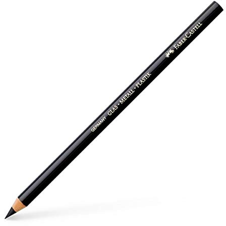 Faber-Castell 115999 - Boite de 12 Crayons noir pour verre/metal/plastique