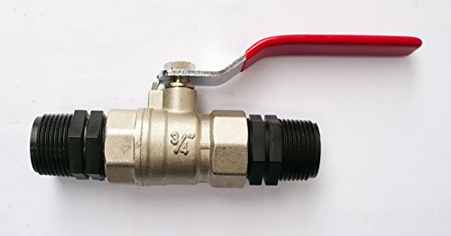 Farm & Field Hardware Plated Brass BALL VALVE. Heavy Duty. 3/4 Male x 3/4 Male BSP Threads. Water Shut Off