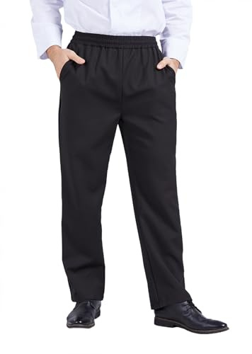 Nanxson Homme Pantalon de Cuisinier Unisexe Tour Pantalon de Travail de Taille Extensible Élastique pour Restauration Hôtel Cantine