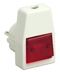 UNITEC Schuko-Stecker, PVC mit Ausschalter, beleuchtet, weiß