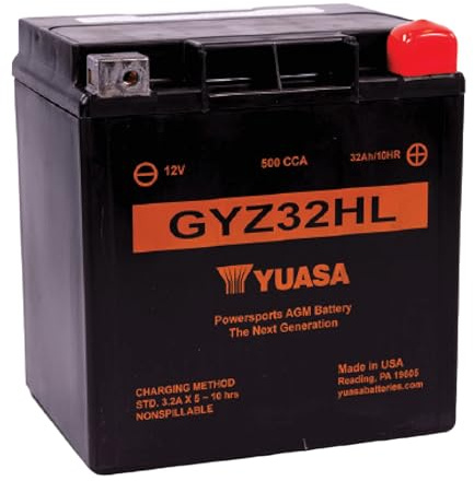 Yuasa GYZ32HL 12V 500 CCA wartungsfreie AGM VRLA Motorradbatterie | 33,7 Ah, Kompakt, Auslaufsicher, Vibrations- & Korrosionsbeständig, Ideal für Sportbikes & Start-Stopp