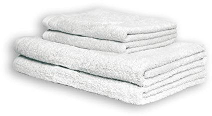 EXKLUSIV HEIMTEXTIL Frottier Handtücher 4 x Gästehandtücher 30 x 50 cm Weiß