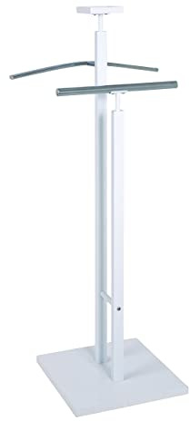 HAKU Men'S Valet Chrome, White, Mdf, Metal - Dim.: W 33 cm X H 109 cm X D 33 cm, Style: Modern