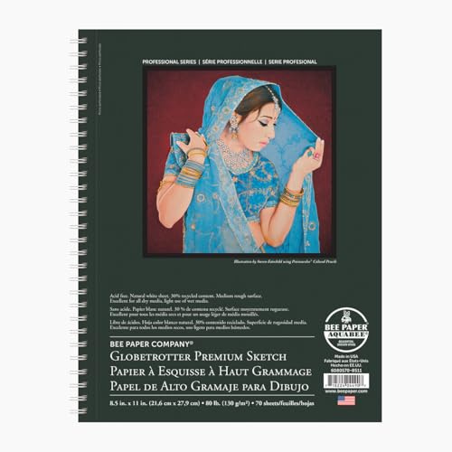 Bee Paper Globetrotter Sketch Pad, 14-Inch by 17-Inch