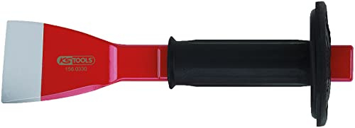 KS Tools 156.0330 Ciseau à bois de carrossier, 240mm | Burin de carrossier extra-plat avec poignée de sécurité