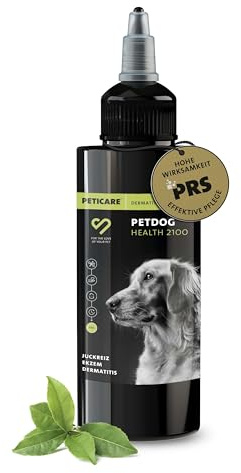 Peticare Ekzem-Pflege Mittel für Hunde | bei Dermatitis Neurodermitis etc | lindert Juckreiz & fördert Regenerationsprozess | einzigartiges PRS® System für Lange Wirkung – petDog Health 2100