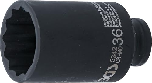BGS 5342 | Douille à choc, douze pans, longue | 12,5 mm (1/2) | 36 mm