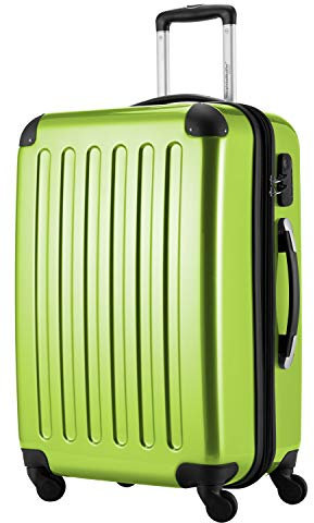 HAUPTSTADTKOFFER Alex - Mittelgroßer Hartschalenkoffer, 4 Rollen, Koffer, Trolley, Rollkoffer, Reisekoffer, Volumenerweiterung, 65 cm, 74 Liter, Apfelgrün