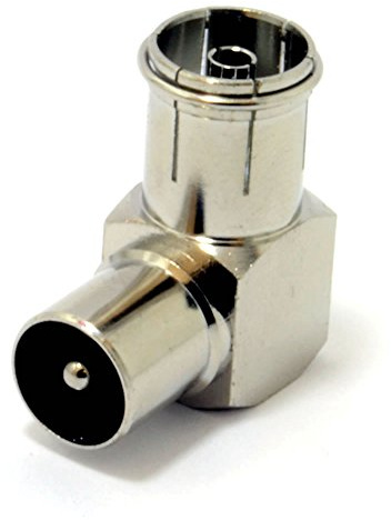 kenable RF Droit Angle Adaptateur Fiche vers Femelle pour TV Coax Antenne Câbles Métal