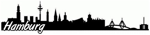 Samunshi® Hamburg Skyline Aufkleber Sticker Autoaufkleber City Gedruckt - 30x6,8cm schwarz