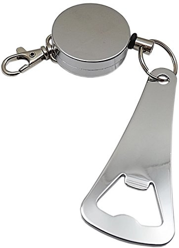 Metall Rollmatik Schlüsselkette mit Flaschenöffner in Silber