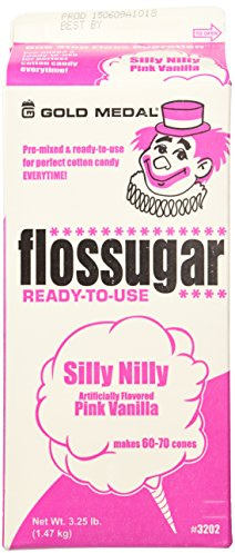 Gold Medal 3202 Pink Vanilla Flossugar, 1/2 Gallon Carton