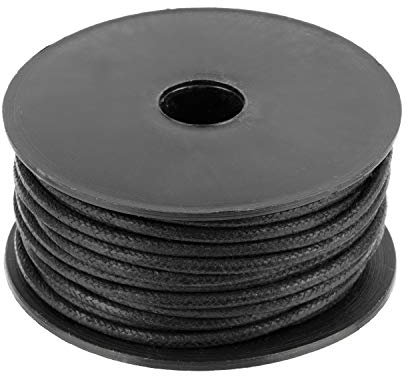 Auroris 10m Rolle Baumwollband rund 1mm Farbe: schwarz