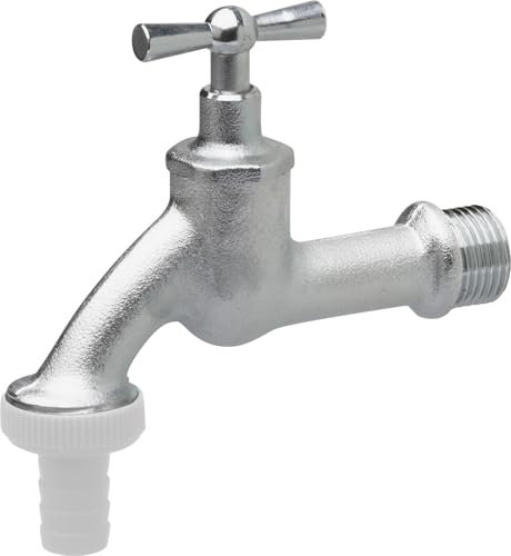 Cornat Auslaufhahn - 20,95 mm (1/2 Zoll) AG - Inklusive Schlauchanschluss - Hochwertiges Messing - Ideal als Außenzapfstelle / Zapfhahn für Regentonnen / Wasserhahn / Absperrhahn / FLOR92590
