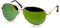Caspar SG013 klassische Unisex Retro Piloten Sonnenbrille, Farbe:gold/grün verspiegelt