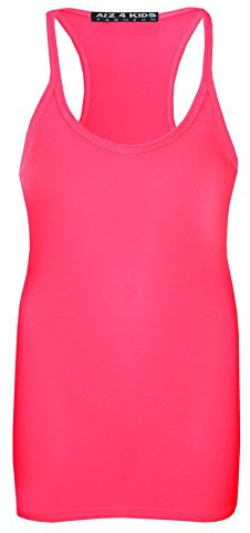 A2Z 4 Kids Mädchen Vest Kinder Stilvoll Racer Back Mode - Racer Vest Neon Pink 9-10