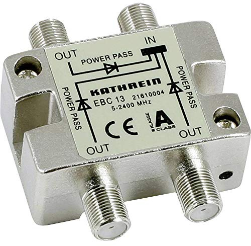 Kathrein EBC 13 3-fach-Verteiler (F-Anschluss, 5-2400 MHz, Rückweg- und UHF-tauglich, Fernspeisetauglich, Sat, TV, Kabel)