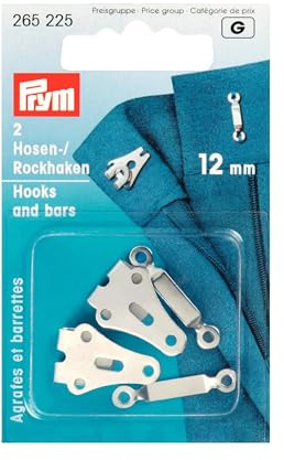 Prym Haken, Plastic, Silber, 12 mm Größe, 2