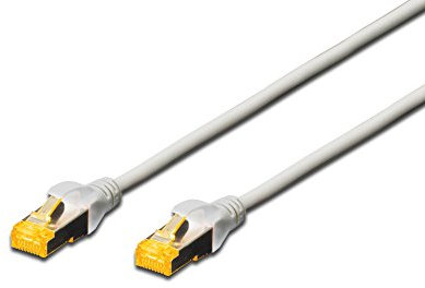 DIGITUS Cable LAN Cat 6A - 10m - Cable de red RJ45 - S/FTP Blindado - Compatible con Cat6 y Cat7 - Gris