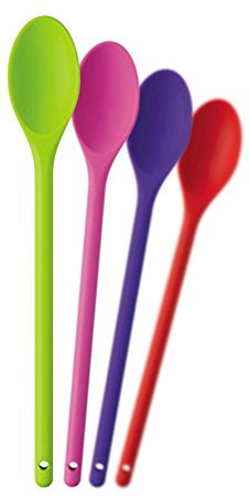 Silicone Rouge Confiture Cuillère/Cuillère Cuisine (Paquet de 4)
