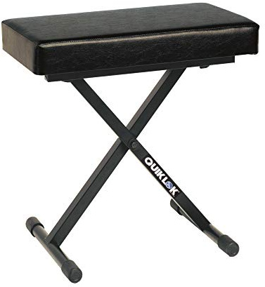 Quik Lok BX/718Deluxe Klavierbank mit Extra Dickem Sitzkissen (30 x 60 cm)