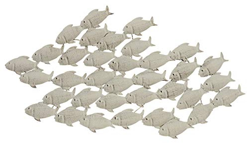 Stöberdeel Wandbild Wandobjekt Fische aus Eisen in Mattgrau