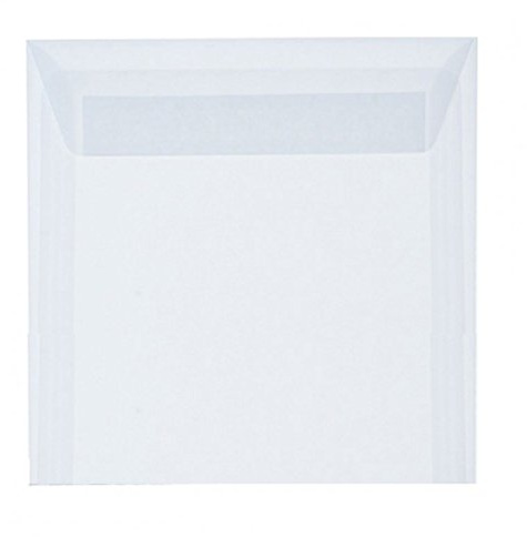 Paper24 50 Quadratische transparente Briefumschläge (für CD´s geeignet) 125 x 125 mm 12,5 x 12,5 cm mit Haftstreifen