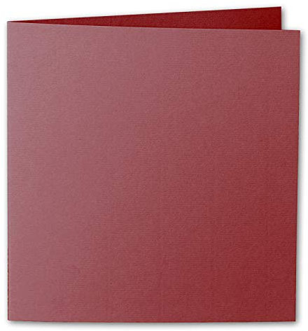 ARTOZ 25x Faltkarten quadratisch - Weinrot (Rot) - 155 x 155 mm Karten blanko zum Selbstgestalten - 220 g/m² gerippt