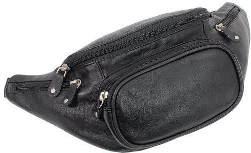 Gürteltasche Bauchtasche Hüfttasche echt Leder Schwarz