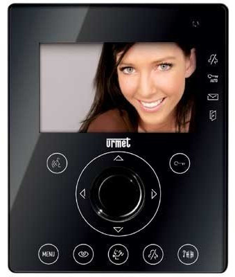 VIDEOCITOFONO AIKO A COLORI NERO 4,3 VIVAVOCE SOFT TOUCH 1716/1 URMET
