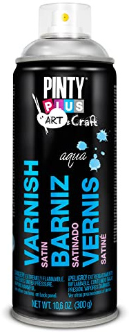 Barniz en spray PINTYPLUS ART & CRAFT 520cc Barniz Satinado Agua