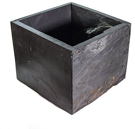 Yuchengstone Schiefer-Übertopf Blumentopf Pflanzentopf Pflanzkübel Vase aus Naturstein, Gartenbedarf sehr Massiv, in unterschiedlichen Größen erhältlich (BTH ca. 40x40x30 cm)