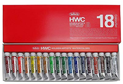Holbein Artists Watercolor W403 - Aquarellfarbe - 18 Tuben - Je 5 ml - Sortiert
