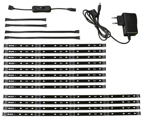 TV BELEUCHTUNG WARMWEISS FÜR 52-60 ZOLL (132-152cm) | LED LEISTEN | STRIP Set Band Leiste Lichtleiste Licht Hintergrundbeleuchtung Backlight | KOMPLETTSET INKL. SCHALTER UND NETZTEIL | MFY-SCTV1-XL-WW