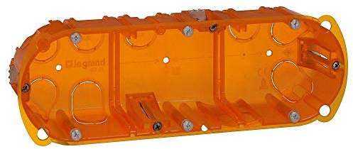 Legrand 080123 SCATOLA Batibox MULTIMATERIALI 3 POSTI O 6 A 8 MODULI USO VERTICALE O Orizzontale, 50 mm, Confezione da 10