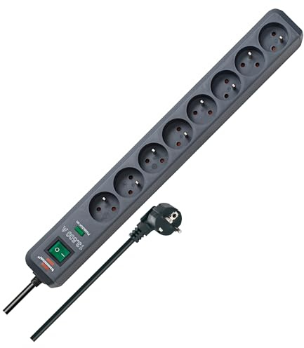 Brennenstuhl Bloc multiprise Eco-Line 8 Prises en quinconce, 1,5m H05VV-F