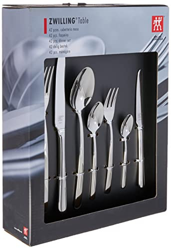 Zwilling Nova - Set de Cubiertos de Mesa, 42 Piezas, Acero Inoxidable, 35 x 25 x 10 cm (El Embalaje Puede Variar)