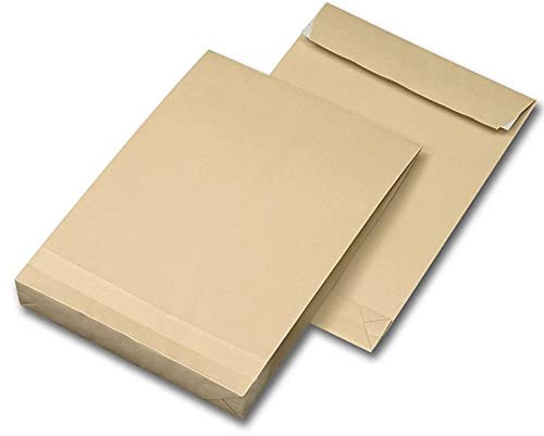 250 Faltentaschen Versandtaschen DIN C5 162 x 229 x 40 mm braun 120 g/m²