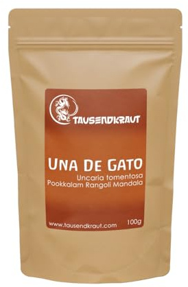 Tausendkraut PREMIUM Una de Gato - 100g - Uncaria tomentosa Rinde - Katzenkralle - Hohe Produktsicherheit - Faire Wildsammlung und Handel - Aus Wildsammlung in Peru - Nachhaltig und natürlich