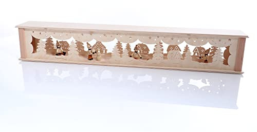 Rudolphs Schatzkiste Schwibbogenerhöhung mit Winterkinder und Beleuchtung BxHxT 72x10x10cm NEU Lichterbogen Fensterbogen Spitzbogen Erzgebirge Seiffen Weihnachten Licht Holz Dekoration Beleuchtung