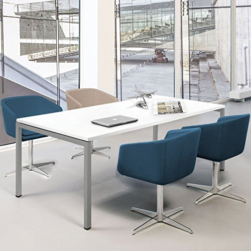 Weber Büroleben GmbH Profi Besprechungstisch 180x80cm NOVA U 4-6 Pers. Konferenztisch Meetingtisch, Gestellfarbe:Silber