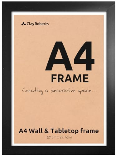 A4 Photo Frame, Black, Picture Frame, Certificate, Art Print Poster, 21cm x 29.7cm, Black Frames, A4 Photo Collage Gallery Display