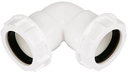 Merriway BH02915 Waste Compression 90 Degree Bend, 40mm, White