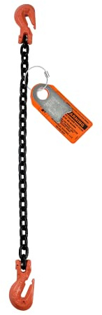 Advantage Rigging - Chain Sling - 3/8 x 6' Single Leg with Grab Hooks - Grade 100