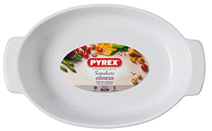 Pyrex 8013115 Signature Plat à Four Ovale Gris en Céramique 30 x 20 cm