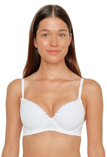 SUSA Wiesn-Magic Dirndl BH I Push-up BH med hjärtband vid kupan I BH för en hisnande dekolleté och lekfull och ungdomlig charm, Vit (vit 003), 80B