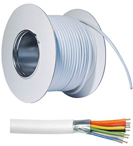 ABUS Alarmkabel AZ6360 50m 8-adrig abgeschirmt korrosionsbeständig verzinnt leicht zu entmanteln, weiß