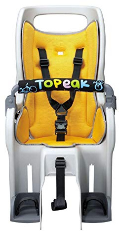 Topeak BabySeat II (Without Rack) – Bike Seat with Wrap-Around Protection, Dual Suspension System, Adjustable Harness & Footrests, Roll Bar Handle, CPSIA, Durable Polymer Frame
